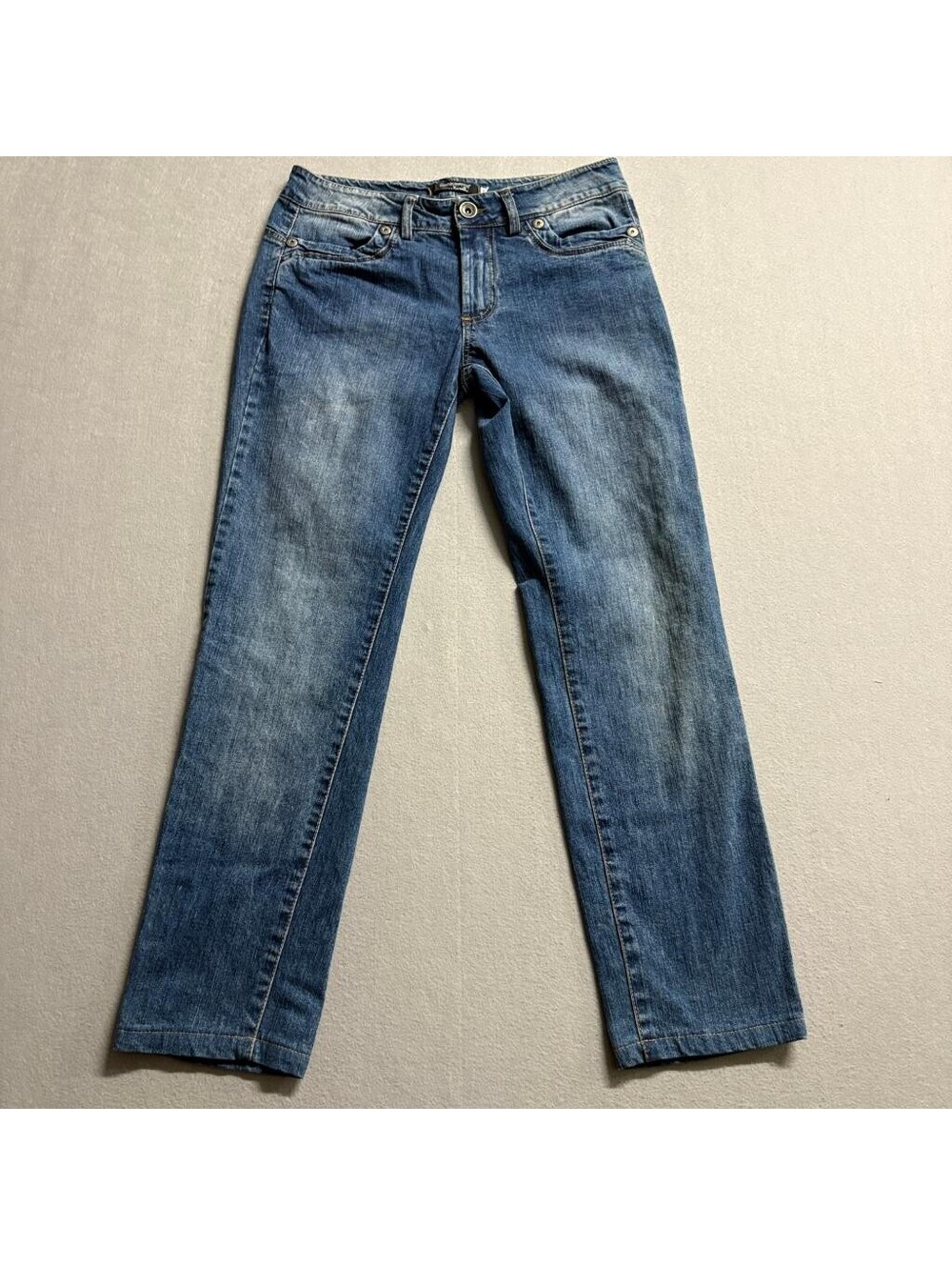Rinascimento Linea Kitana Jeans Womens 46 Blue Denim Straight Leg Rhinestone IT